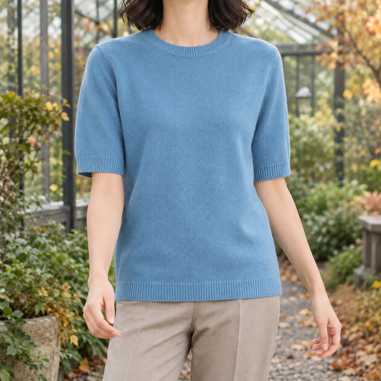 Valentina Crew Neck Sweater — Blue