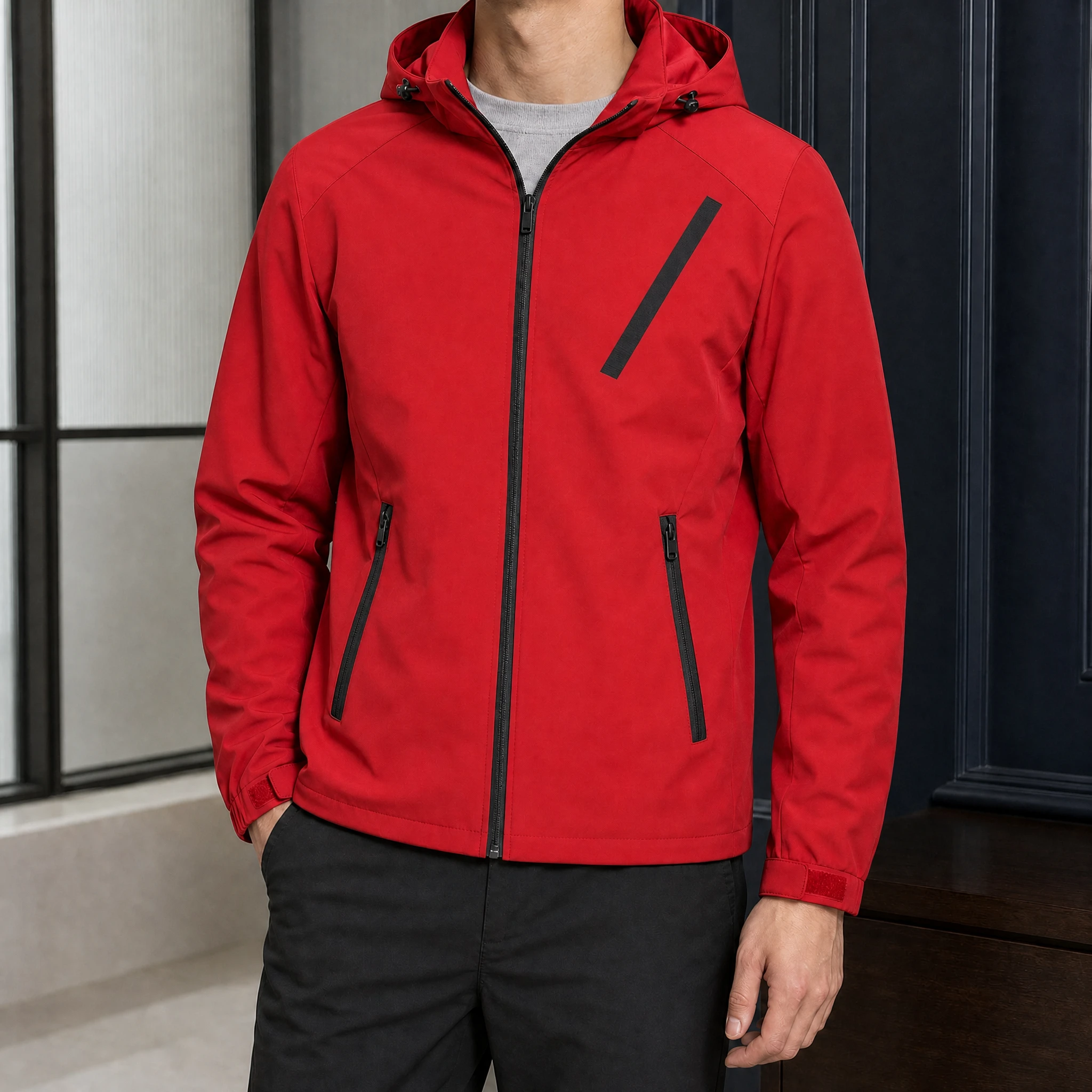 Sterling Hooded Jacket — Red