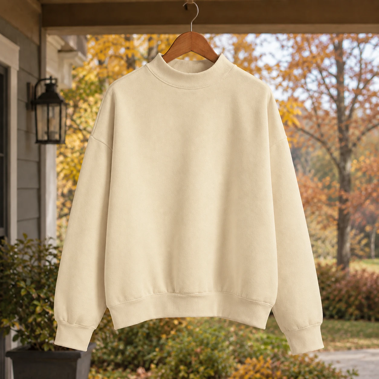 Magdalena Mock Neck Sweater — Khaki