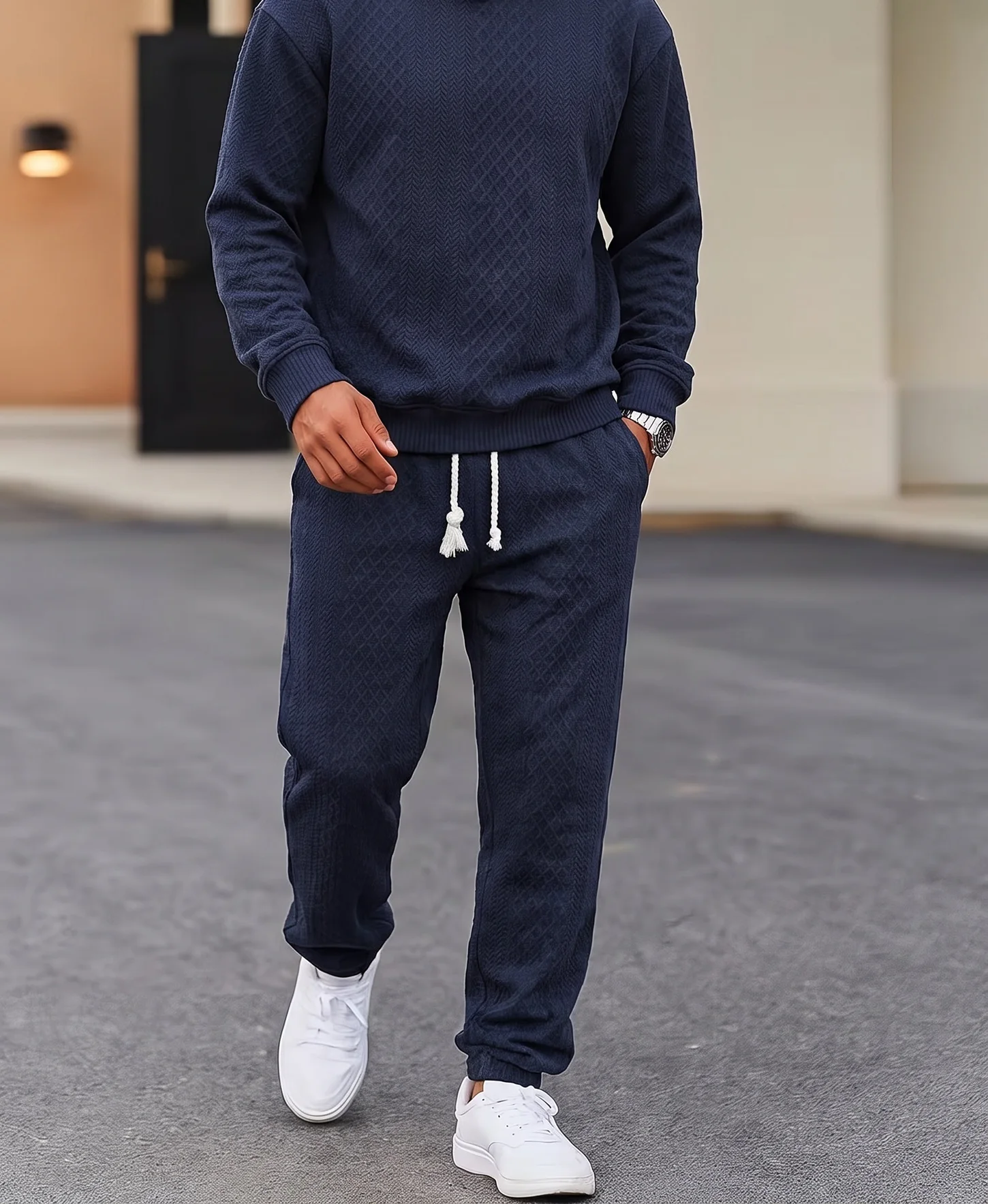Evander Textured Hooded Set