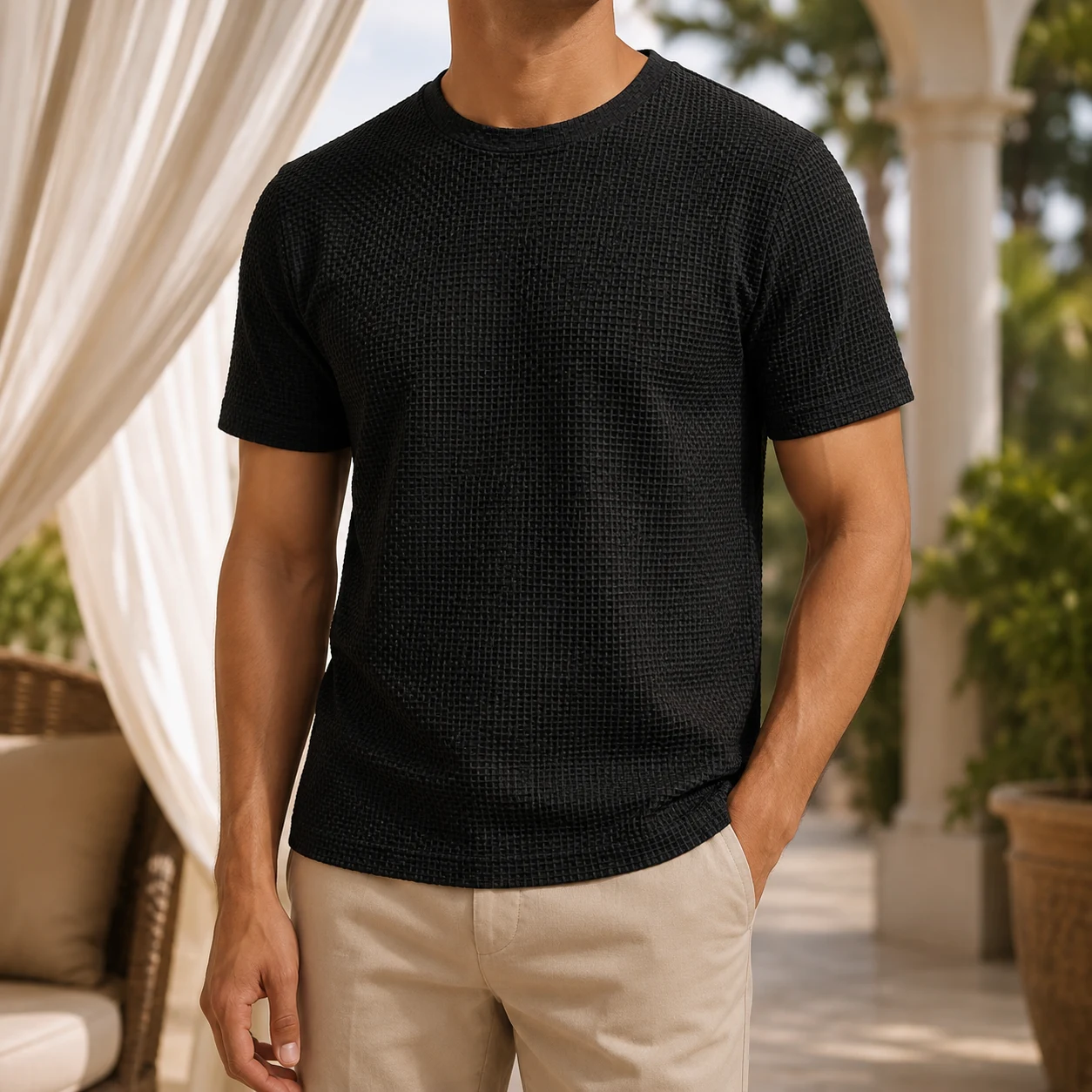 Caleb Textured Crewneck Tee — photograph 1