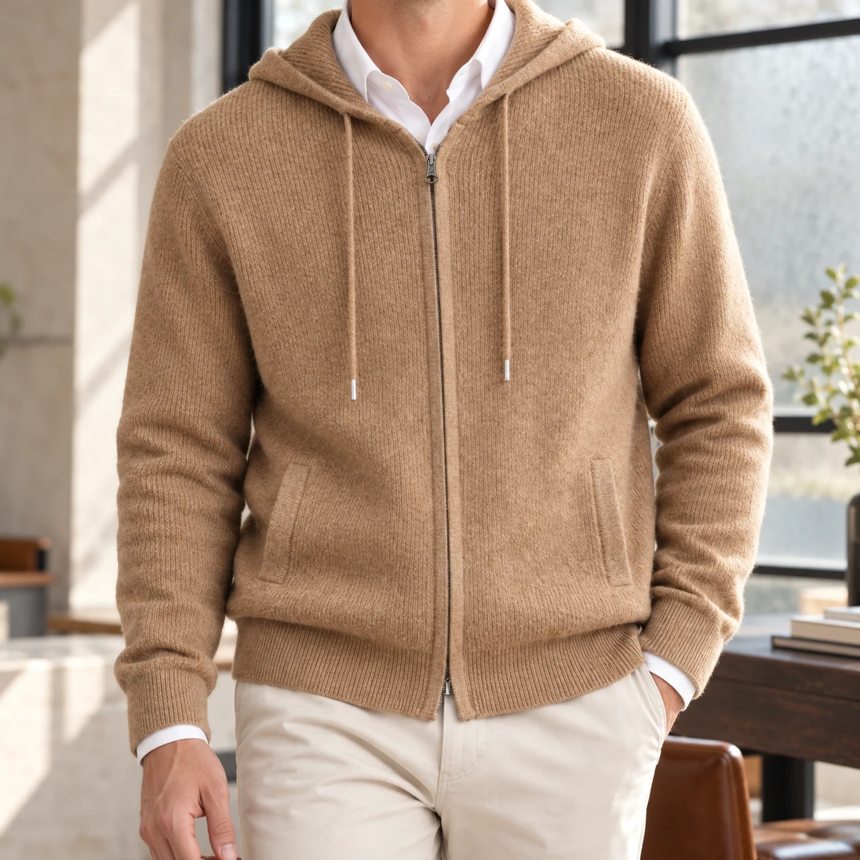 Evander Waffle Zip Hoodie