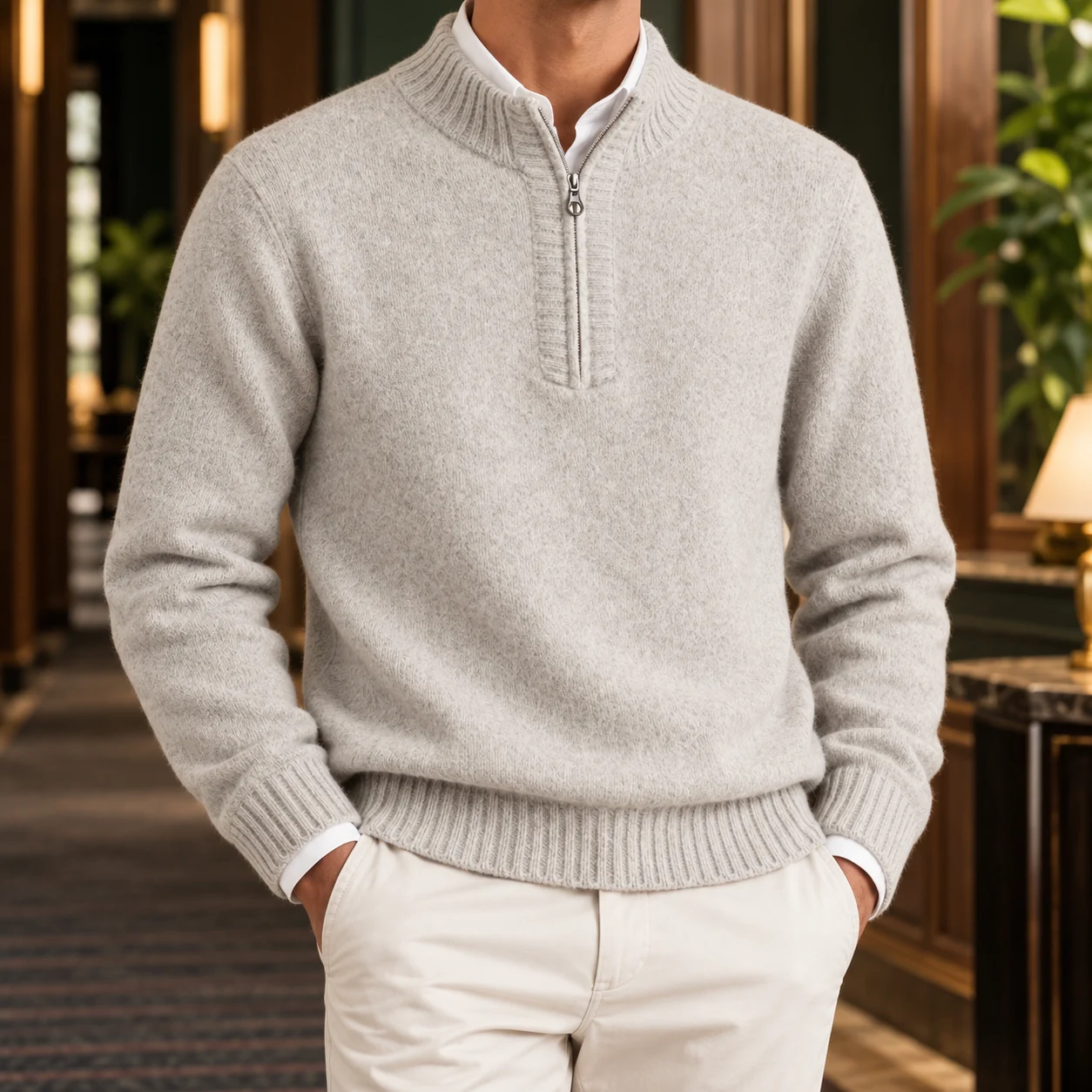 Kieran Ribbed-Neck Quarter-Zip