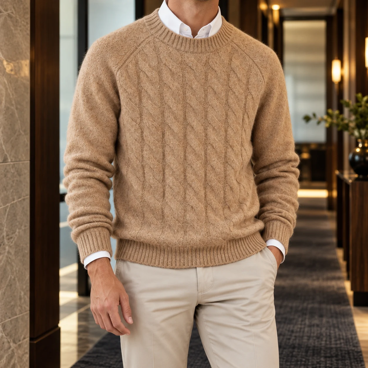 Hugo Cable Crewneck Sweater