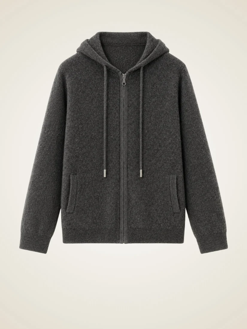 Evander Waffle Zip Hoodie — Dark Gray