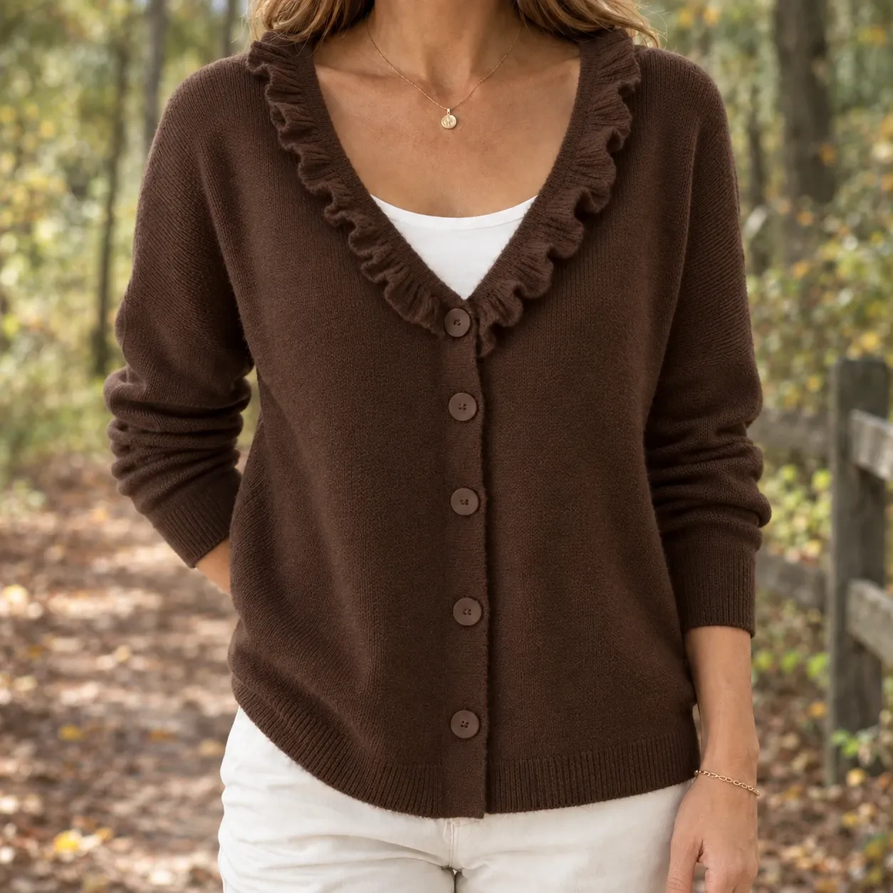 Severine-Claire Ruffle Cardigan — source gallery photograph 7