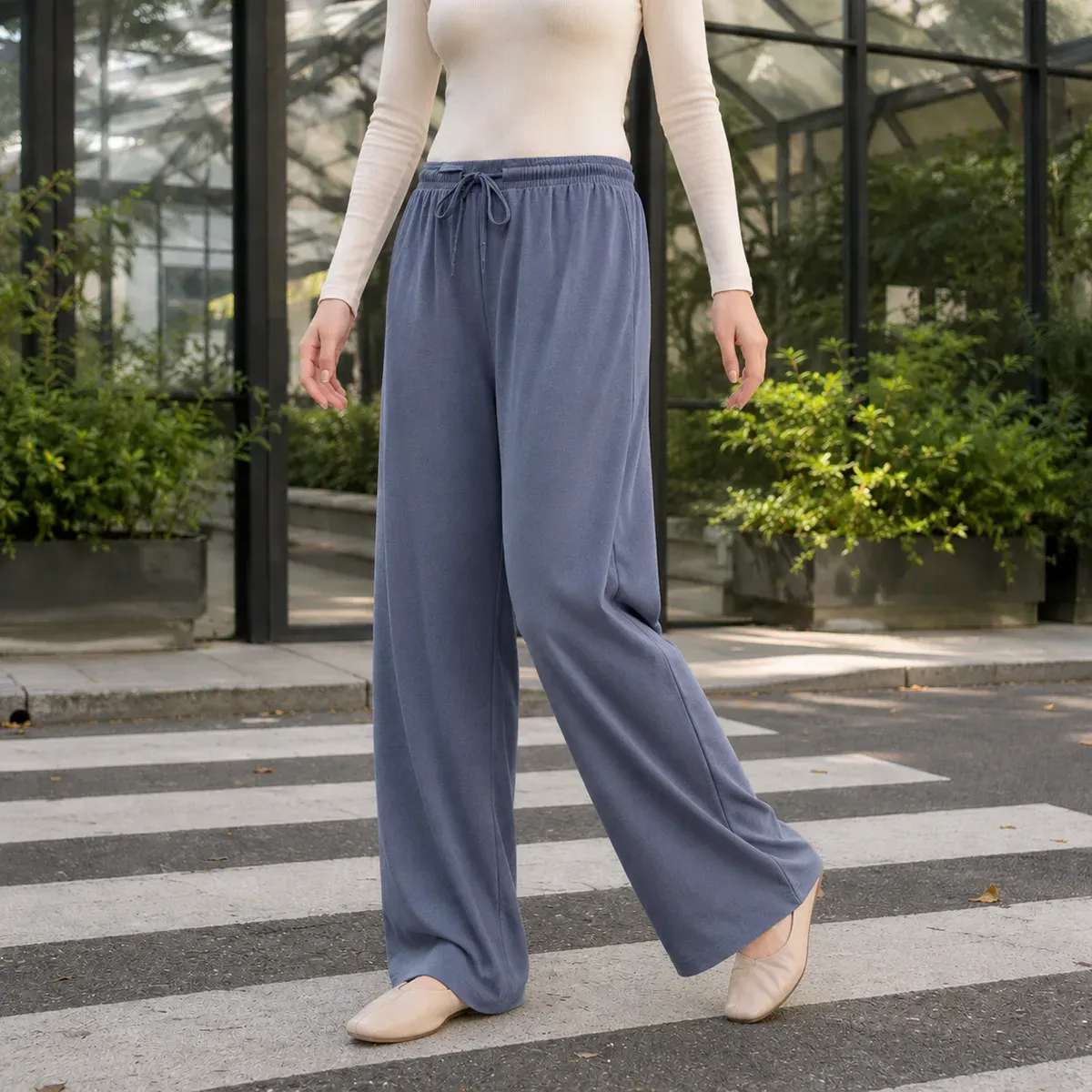 Caitlin Wide Leg Pants in Blue