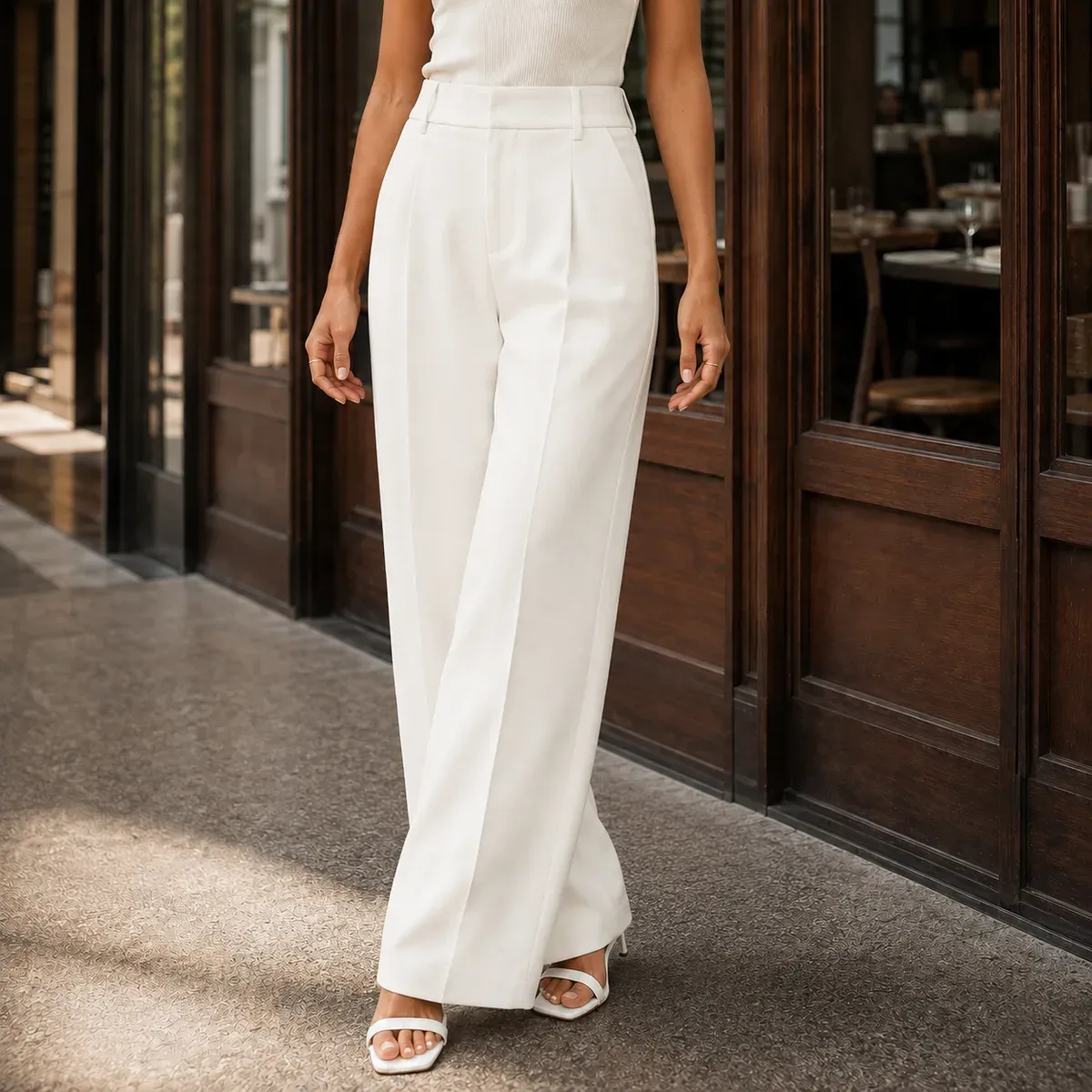 Rosalie-Faye Wide-Leg Pants in White