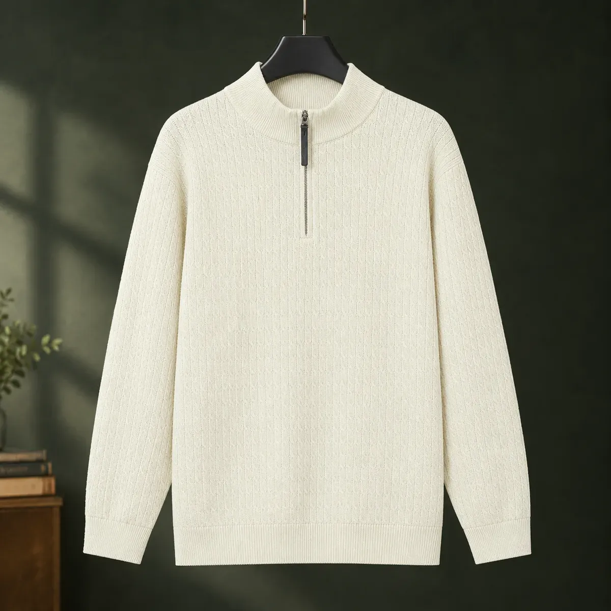 Lucas Half-Zip Sweater in Apricot