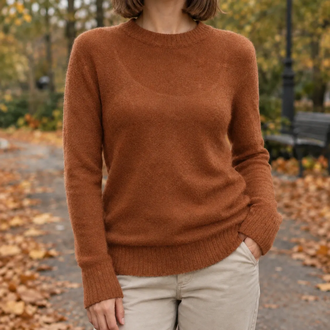 Adrienne-Sage Sheer Knit Sweater — source gallery photograph 7