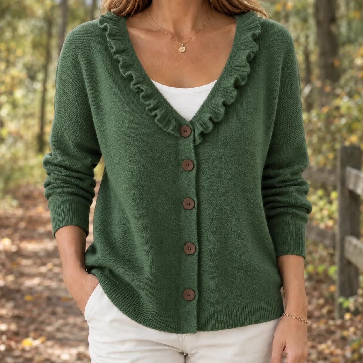 Severine-Claire Ruffle Cardigan — source gallery photograph 6