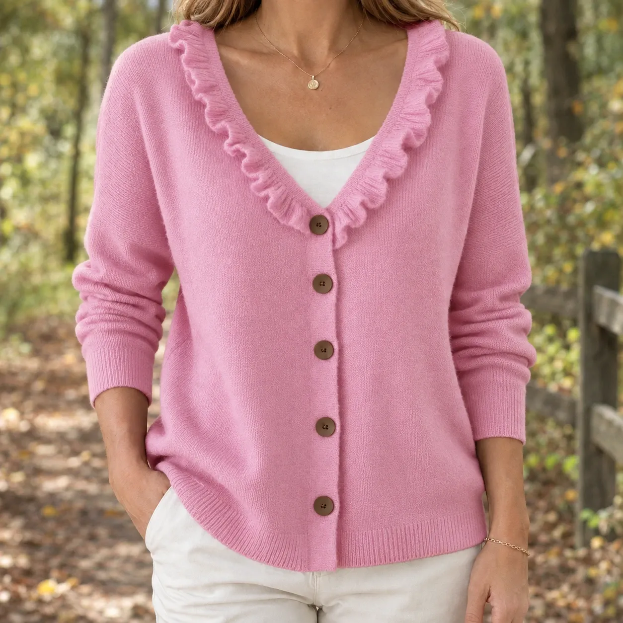 Severine-Claire Ruffle Cardigan — source gallery photograph 4